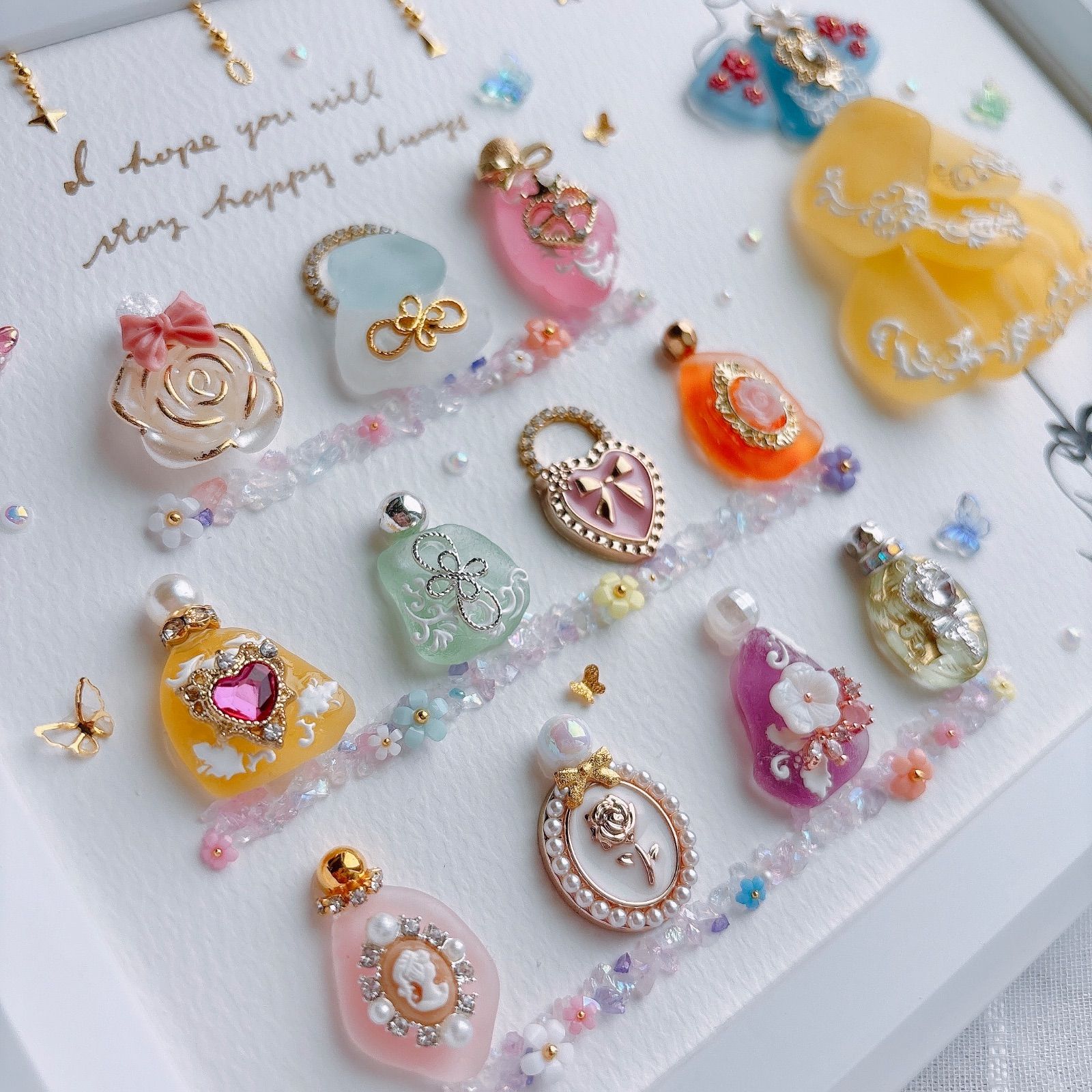 シーグラスアート　オシャレ　プリンセス　香水　化粧品　フレンチガーリー　雑貨 シーグラスアート オシャレ プリンセス 香水 化粧品 フレンチ