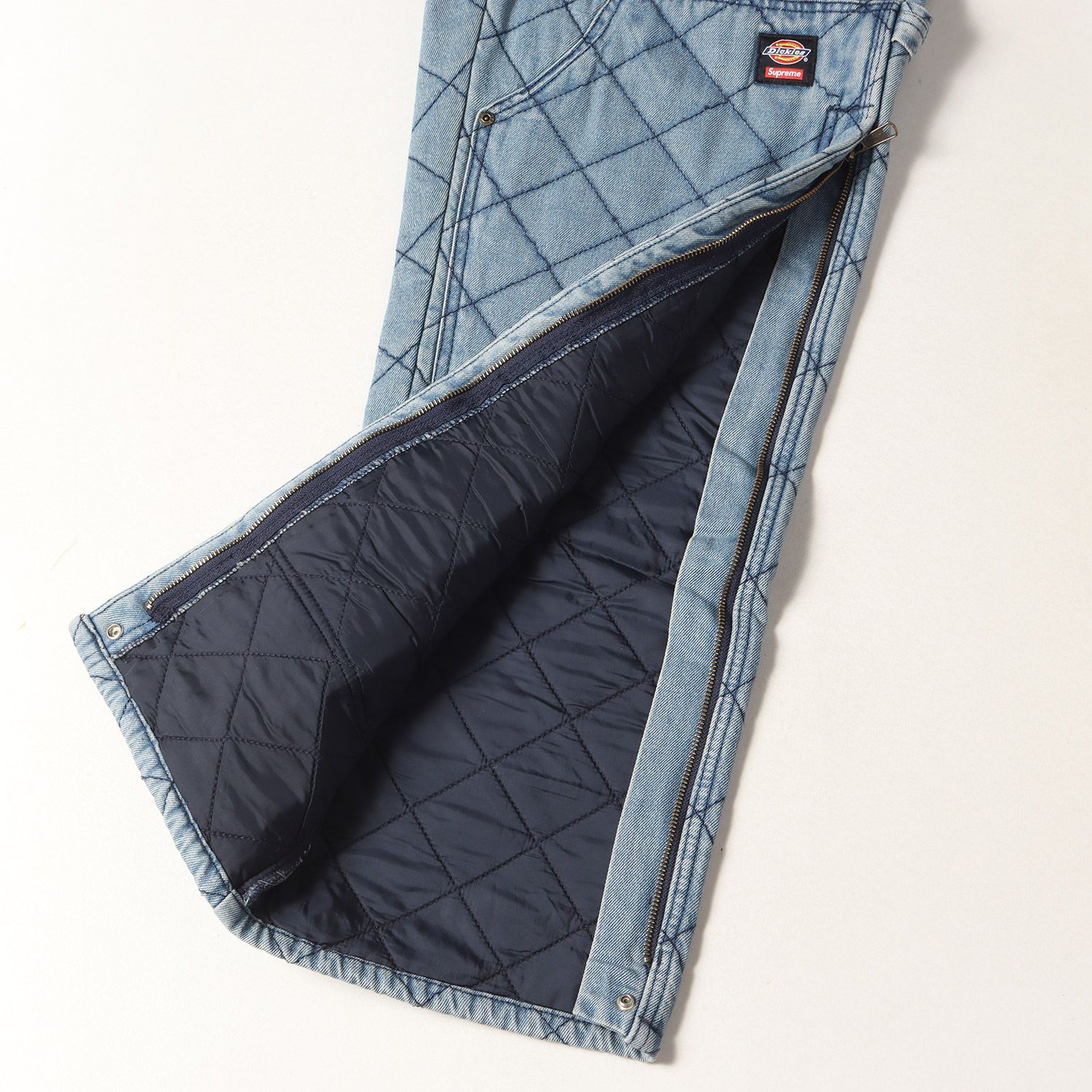 シュプリーム×ディッキーズ キルテッド ダブルニー ペインターパンツ インディゴ Supreme シュプリーム 21AW ×Dickies Quilted Double Knee