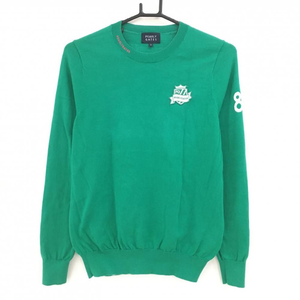 PEARLY GATES パーリーゲイツ　セーター　レディース　ゴルフ パーリーゲイツ セーター グリーン ニット コットン100％ レディース S