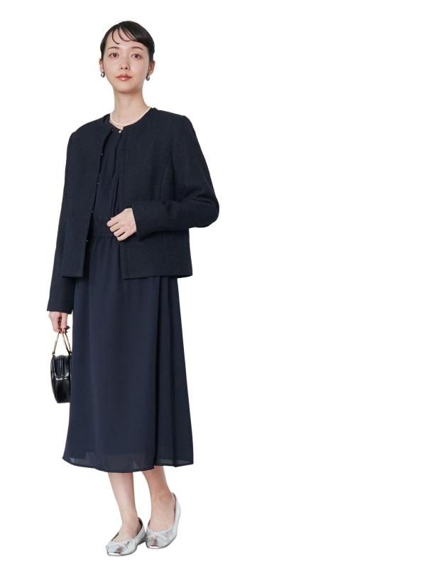 コーエン WEB セレモニーツイードジャケット×ワンピース2セット 76506470027 7970 NAVY 79 L