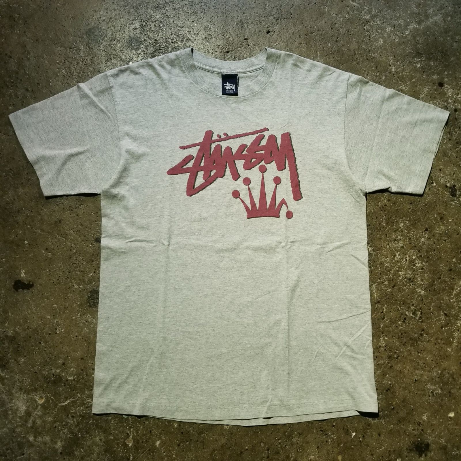STUSSY 90s クラウンロゴ Tシャツ L ステューシー 折れクラウン USA製 