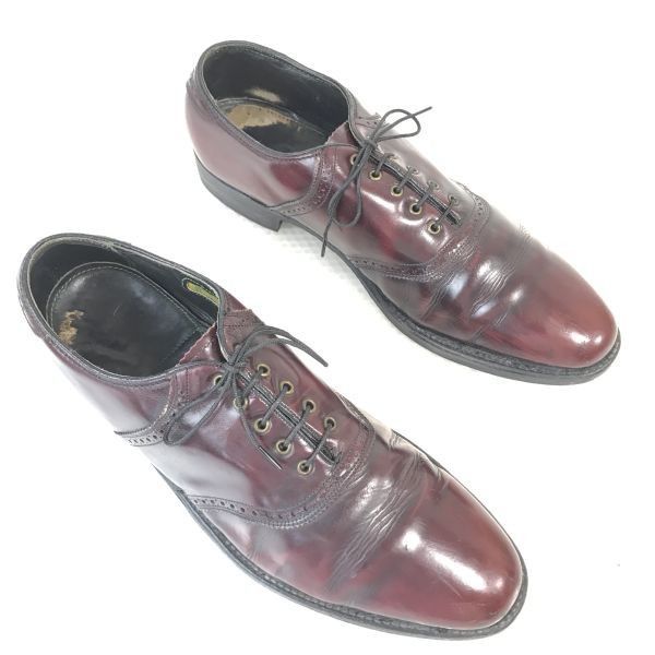 試着交換OK！80s/Vintage★フローシャイム/FLORSHEIM  Imperial★サドルシューズ【10.5B/27.0-27.5-28.0/バーガンディ】黄窓/緑糸/Oxford shoes◆bi-182 試着交換OK！80s/Vintage☆フローシャイム/FLORSHEIM Royal Imperial