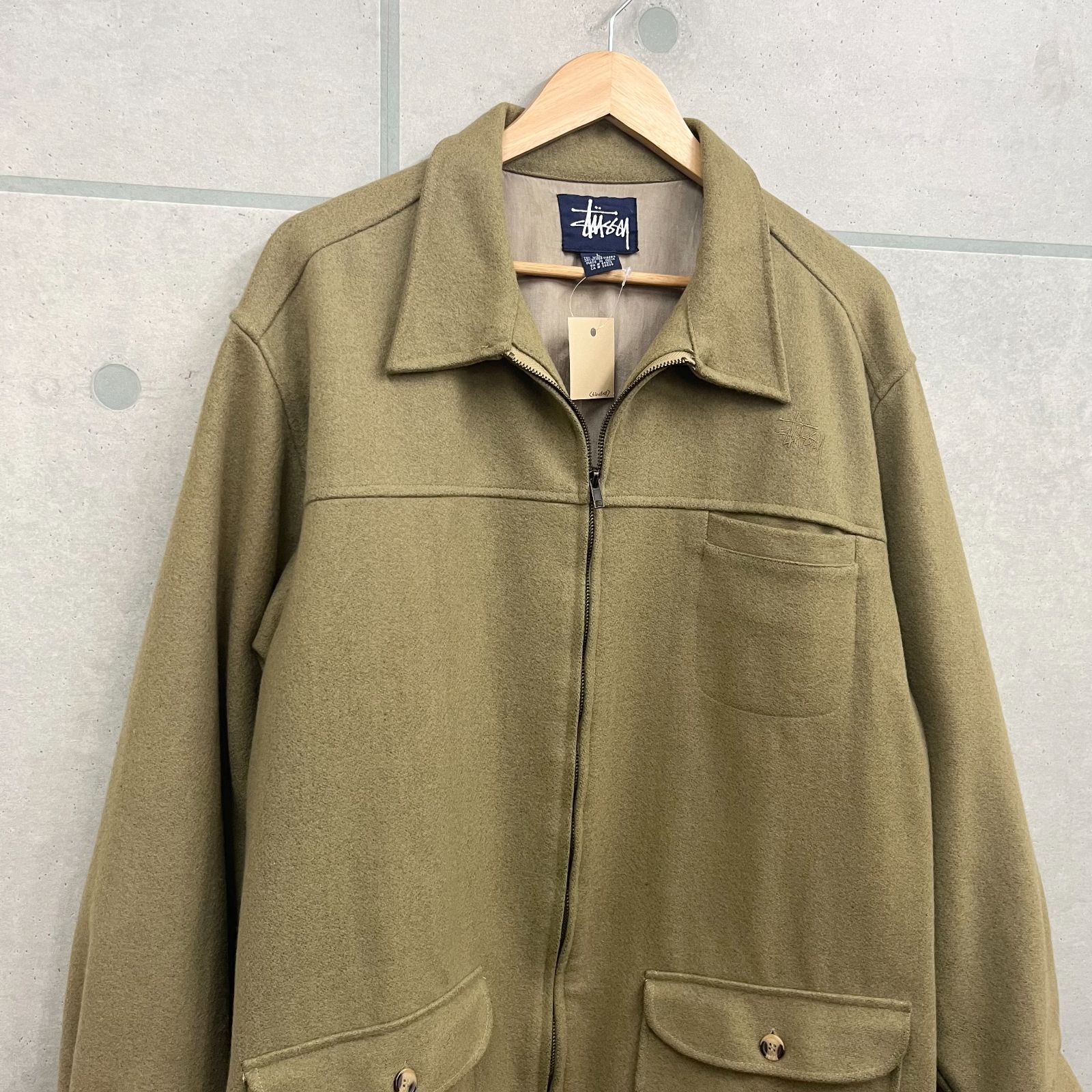 80s OLD STUSSY ロゴ 総柄 スイングトップ ジャケット ブルゾン f0c26eae6ab1cca0951a34444248e1