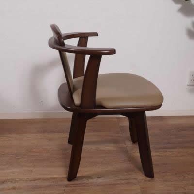 360°回転式 天然木ダイニングチェアー