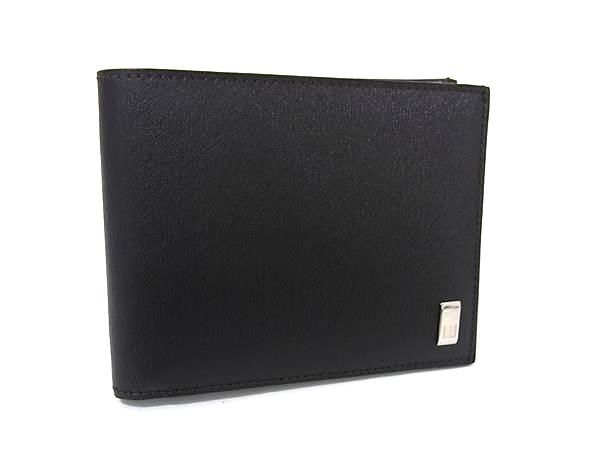dunhill ダンヒル サイドカー レザー 二つ折り 財布 ウォレット 札入れ 小銭入れ カード入れ ブラック系 FU2109