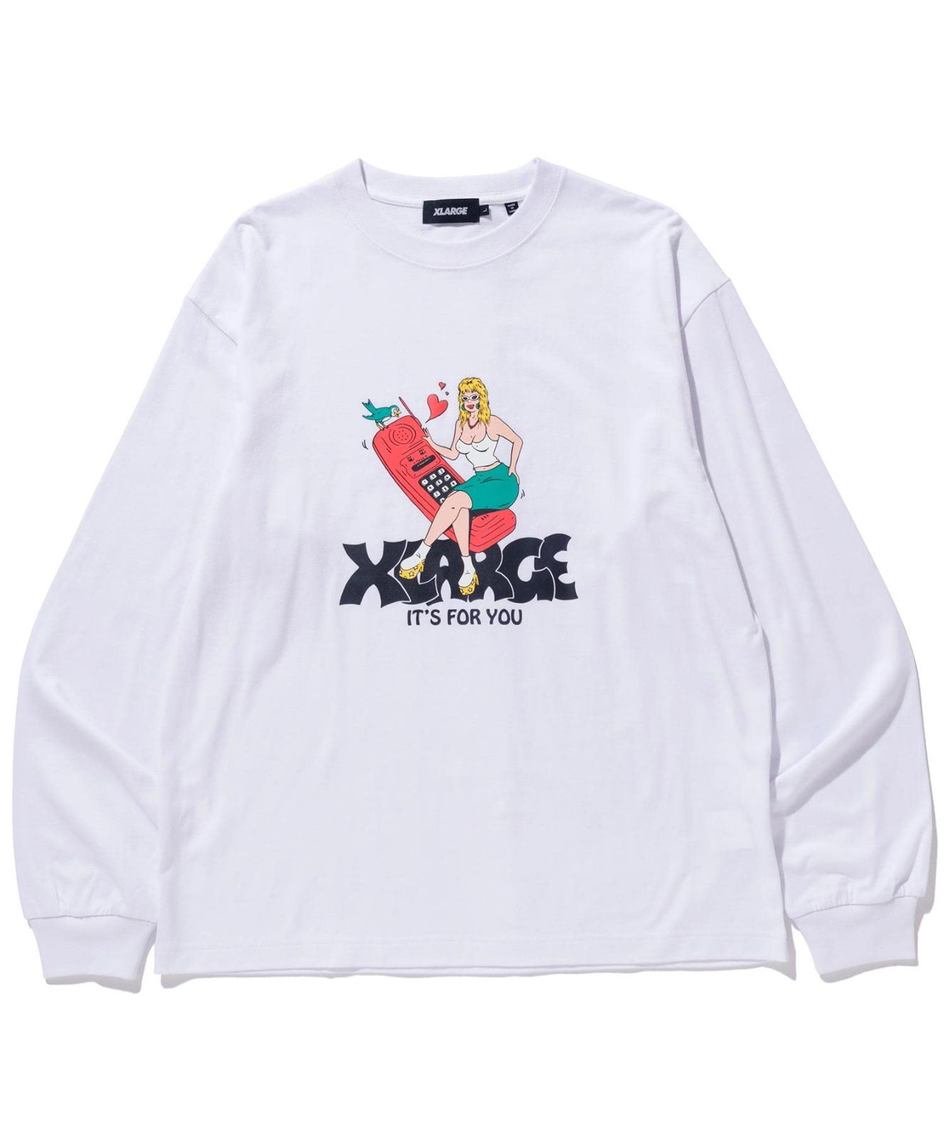 Size:M_Color:ホワイト [エクストララージ] Tシャツ TELEPHONE L/S TEE メンズ WHITE M