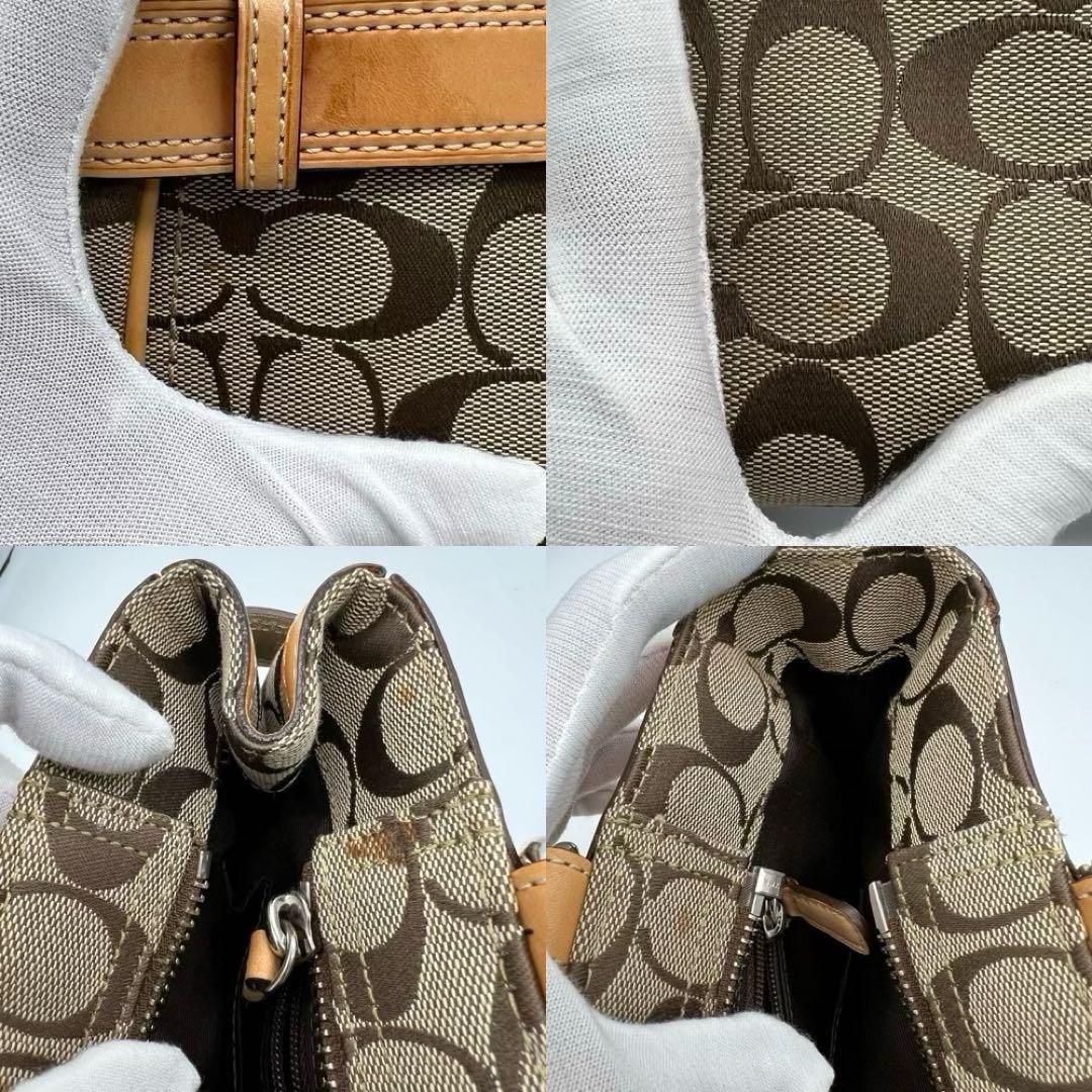 【良品】COACH シグネチャー ハンプトンズ キャリーオール キャンバス 良品】COACH シグネチャー ハンプトンズ キャリーオール