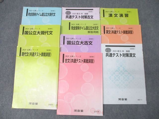XC27-038 河合塾 完全習得タイム/国公立大現代文/古文/漢文(共通テスト実戦演習)等 テキスト通年セット 2023 計10冊  061M0D