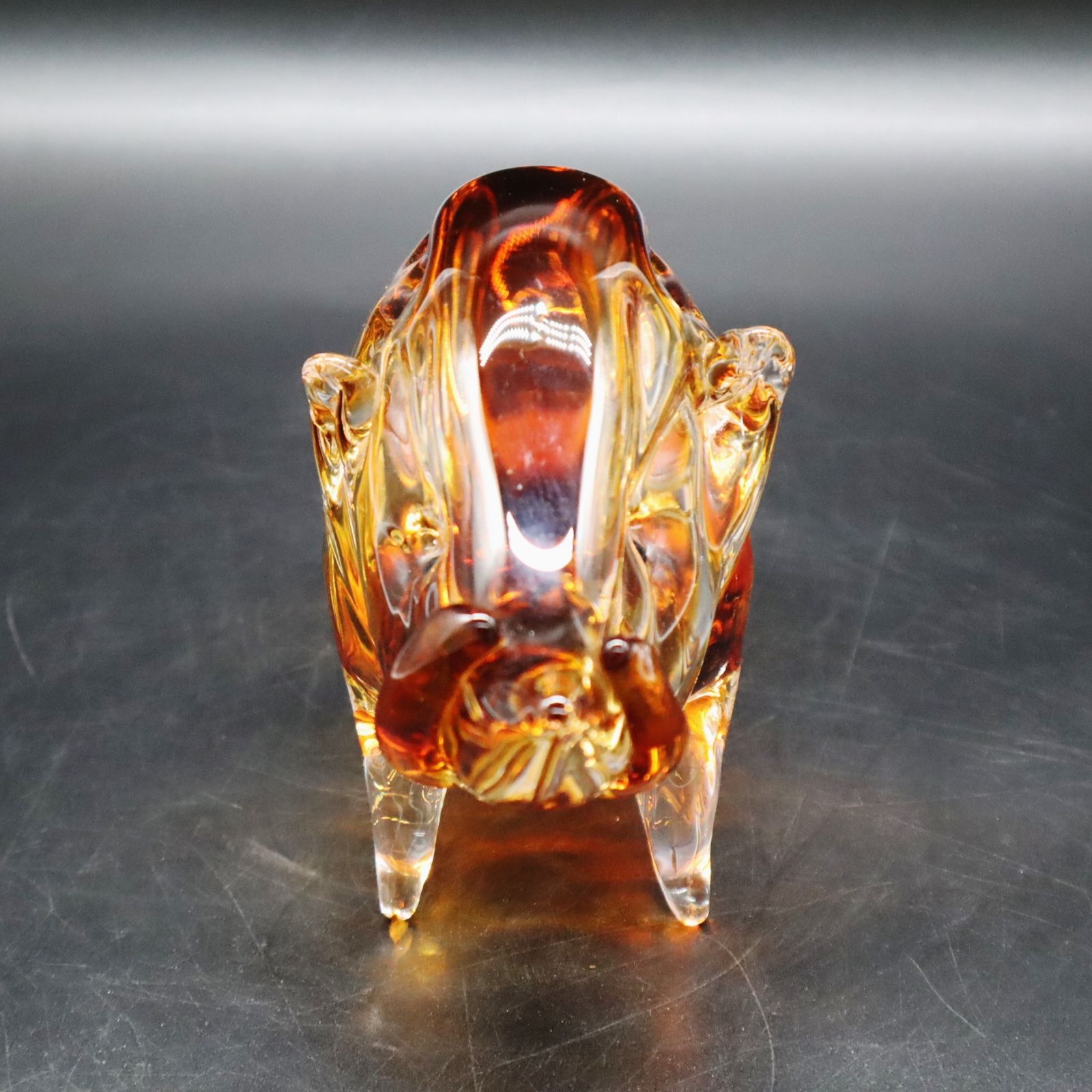マルティグラス Multi Glass 猪 ◇値下げ 全長25㎝ ガラス置物 インテリアに｜クリスタルの置物