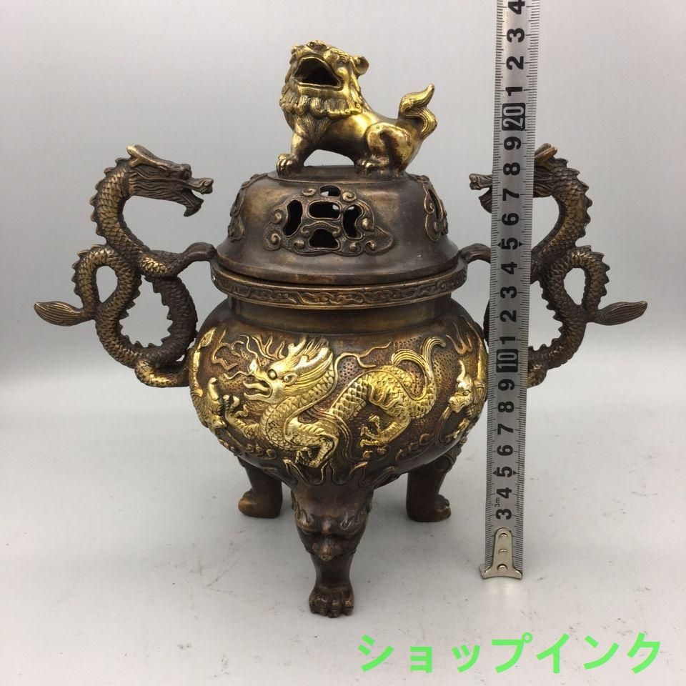 風獅爺の香道 香炉 香道具 装飾品 工芸品 美術品 置物 獅子 香炉 三足 狛犬 金属製 香道具 美術品 インテリア 置物