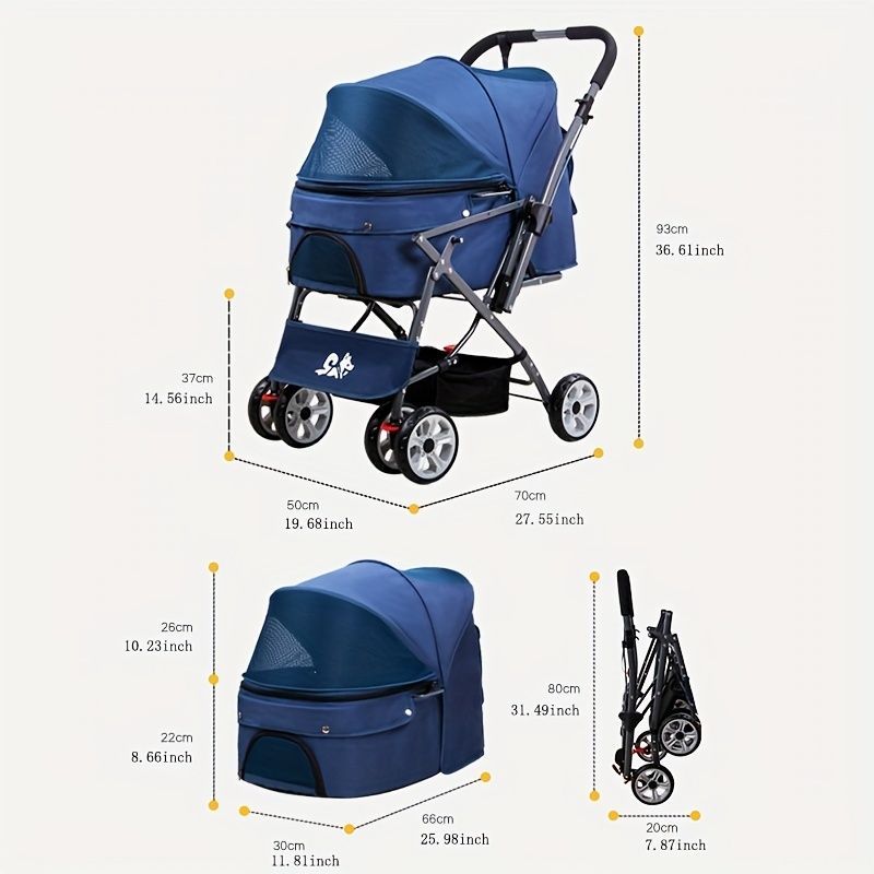  ペットカート ペットバギー 分離型 取り外し 折りたたみ 軽量 ペットキャリー 中型犬 多頭 猫 2 way ストッパー付き 介護用 小型犬 持ち運び簡単 お出かけ 旅行 レッド グレー ブルー その他 犬用品