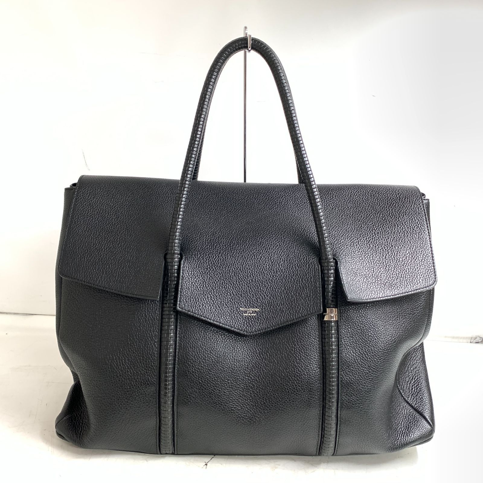 PELLE MORBIDA】Hawser フラップビジネスバッグ 本革 黒 PELLE MORBIDA