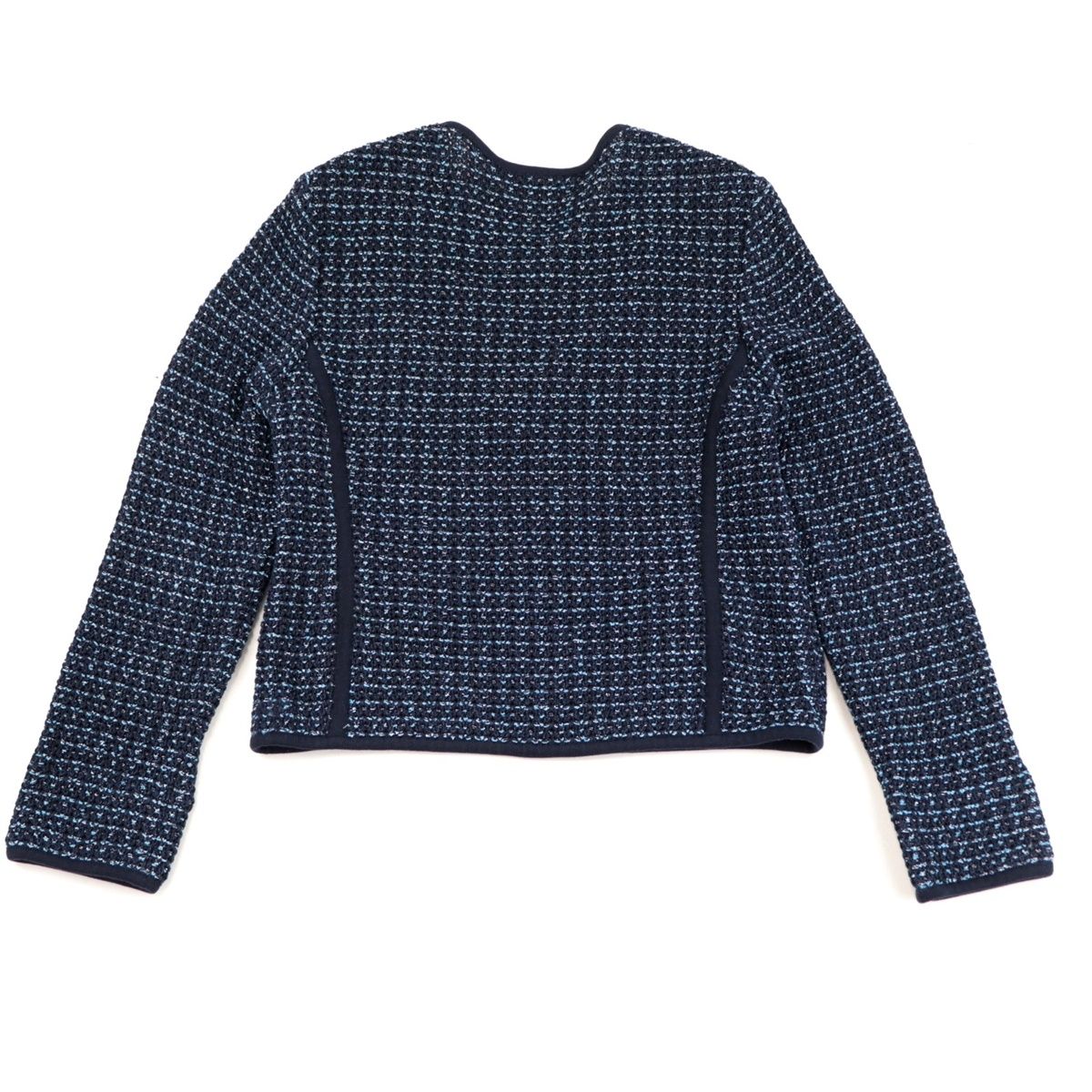 美品 レオナール ラメニット ノーカラージャケット レディース  