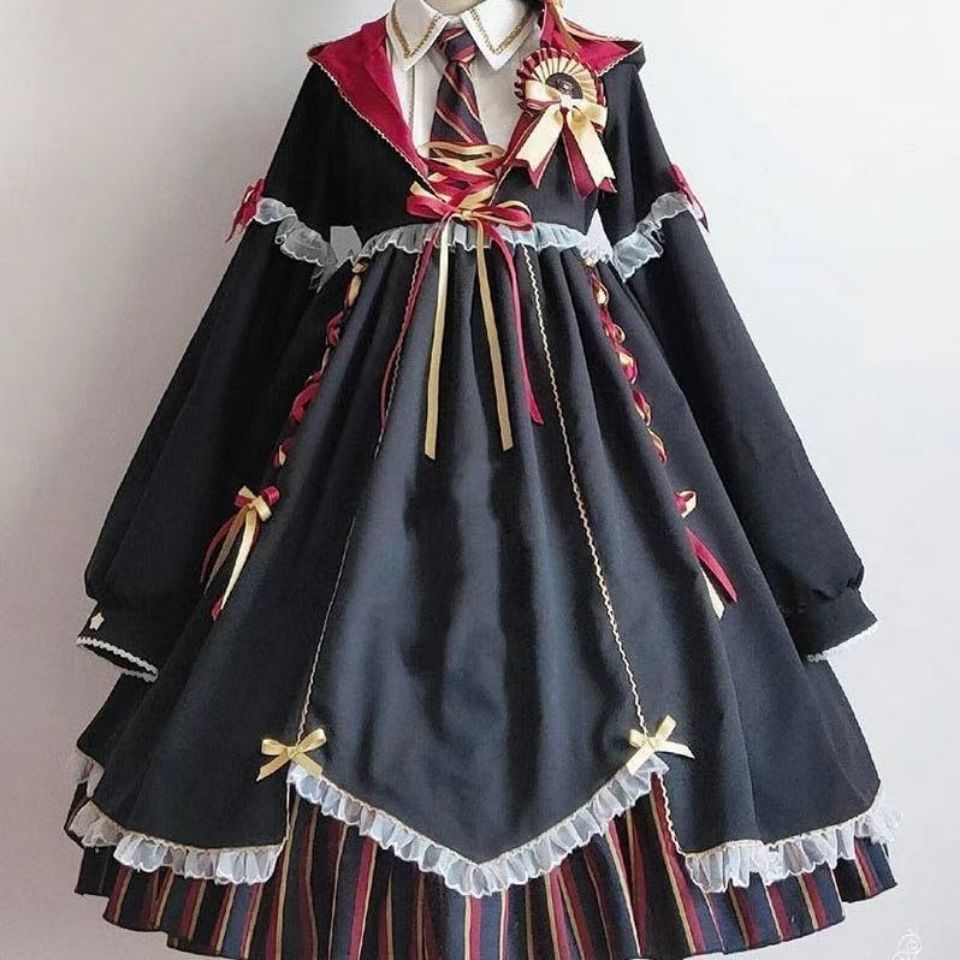 魔法少女風 黒色 ロリータ小魔女OPワンピース 衣装セット 新品未使用 魔法少女風 黒色 ロリータ小魔女OPワンピース 衣装