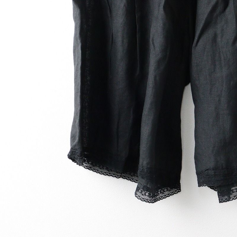 ネストローブ　レース　ペチパンツ　ブラック系 ネストローブ nest Robe リネン 裾レース ペチパンツ F/ブラック