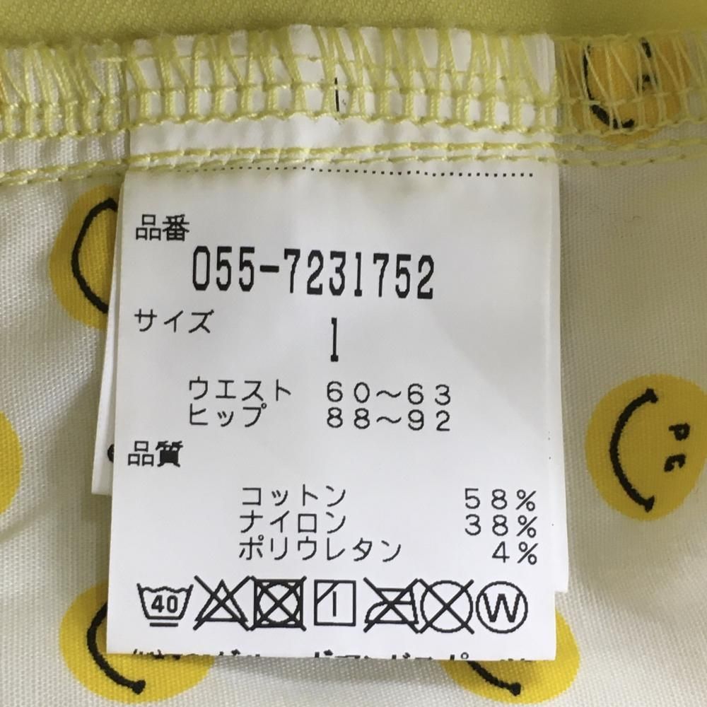 【新品】パーリーゲイツ　ストレッチパンツ　Mサイズ　ホワイト　総柄　ニコちゃん 新品】パーリーゲイツ ストレッチパンツ Mサイズ ホワイト 総柄
