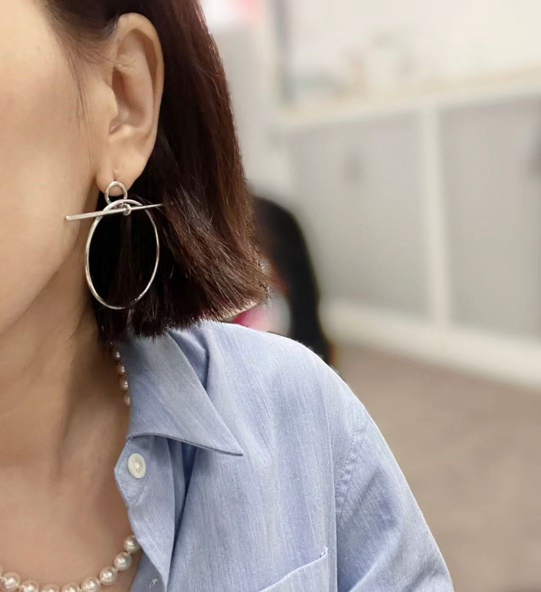 エルメス HERMES ピアス《LOOP MM》Loop earrings ループ イヤリング MM ミディアム シルバーアクセサリー ギフト  プレゼント 希少 レア - メルカリ