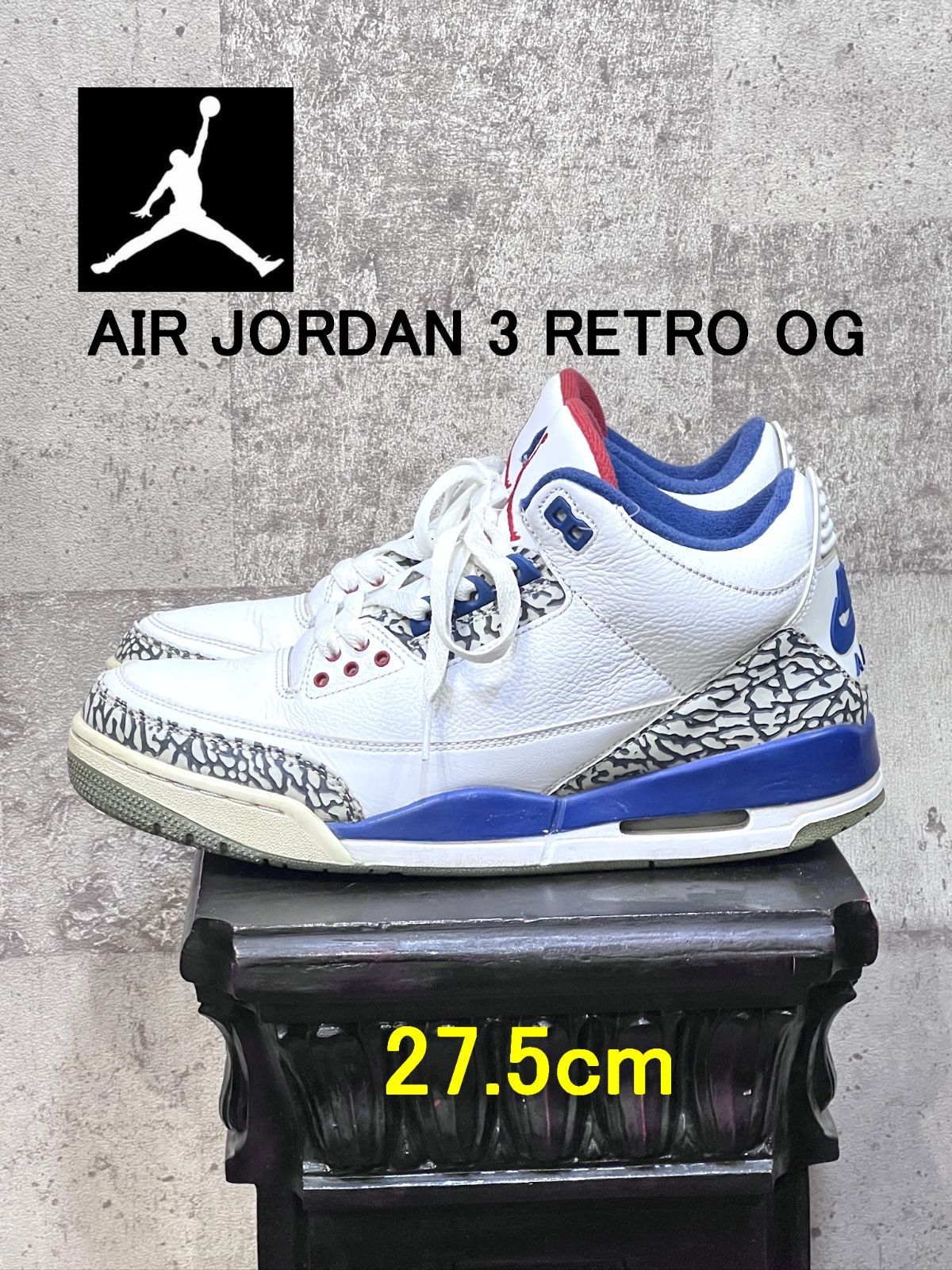にー【格安】Air Jordan 3 Retro 27.5ホワイト AIR JORDAN 3 RETRO OG 27.5cm エアジョーダン3 ホワイト