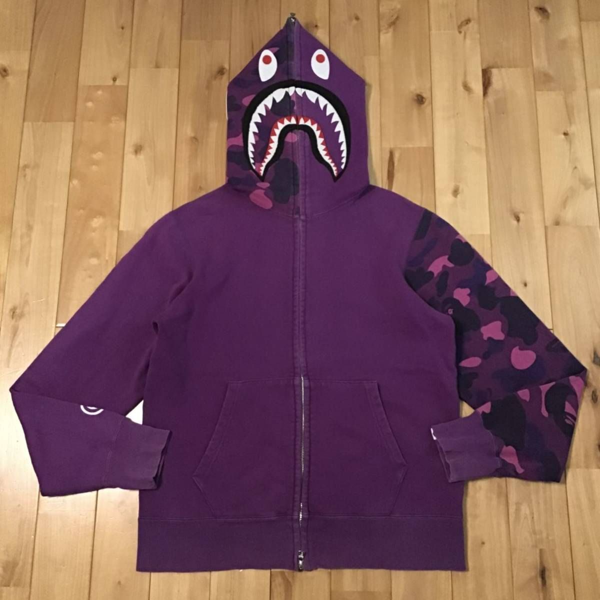 Purple camo シャーク パーカー Mサイズ shark full zip hoodie a