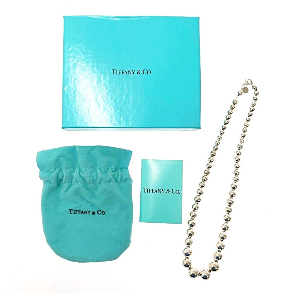 【中古】【箱付き】 TIFFANY&Co. ティファニー シルバー ハードウェア グラジュエイテッド ボール ネックレス 27.4g 925 ...