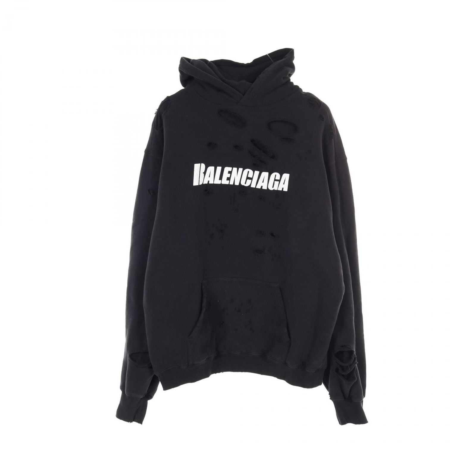 バレンシアガ BALENCIAGA パーカー DESTROYED HOODIE 659403 ブラック 