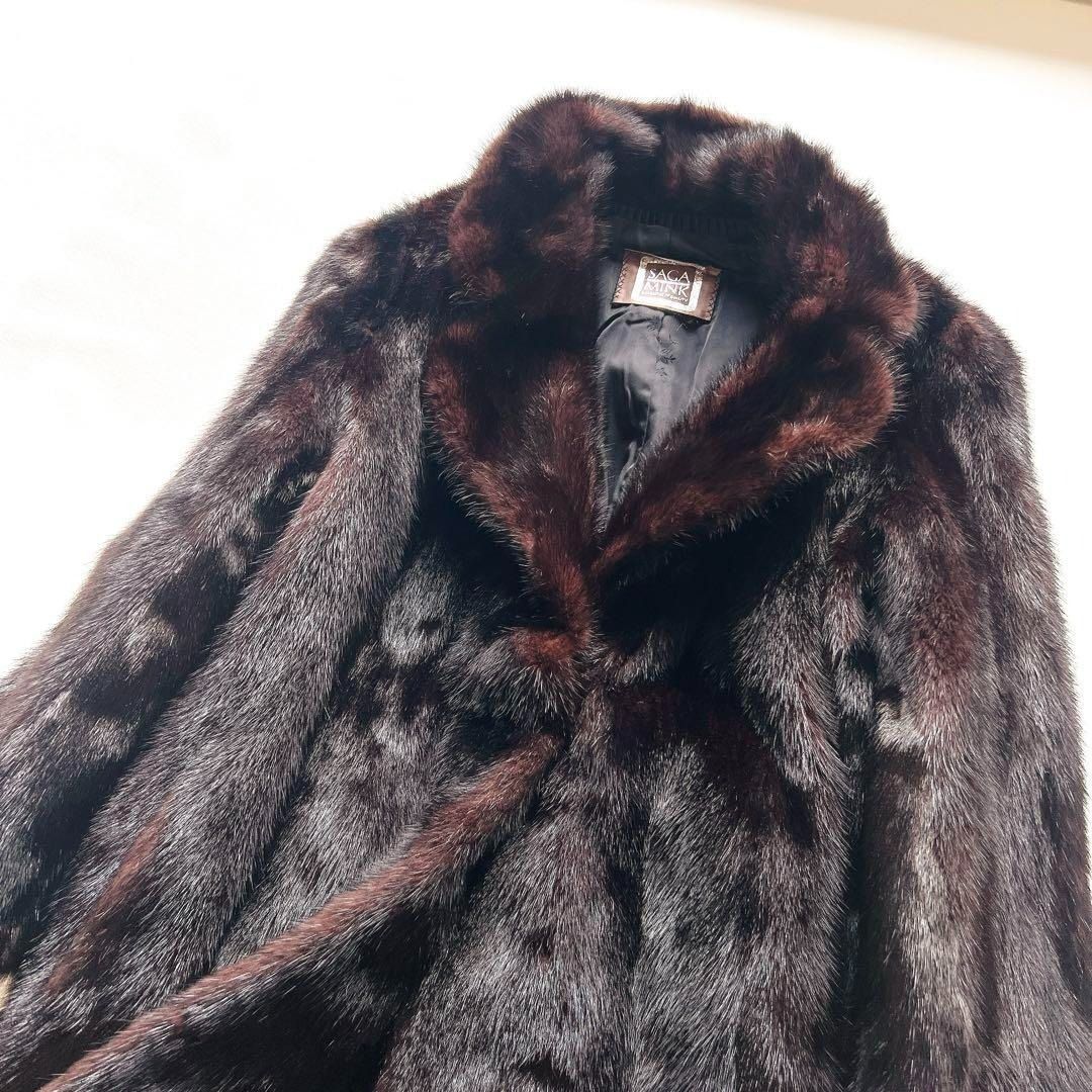 サガミンク SAGA MINK ロングコート ミンク 毛皮 サイズ 13号