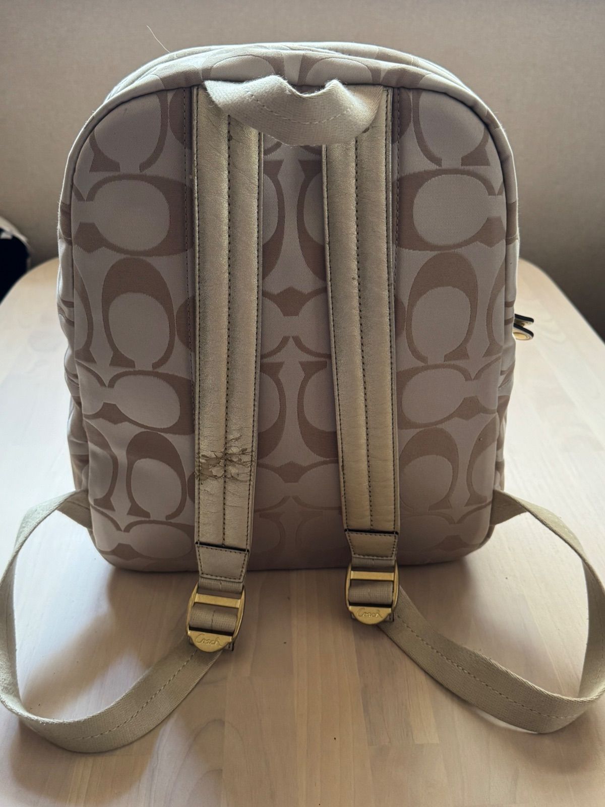 コーチ COACH シグネチャー/花 リュック バックパック ベージュ
