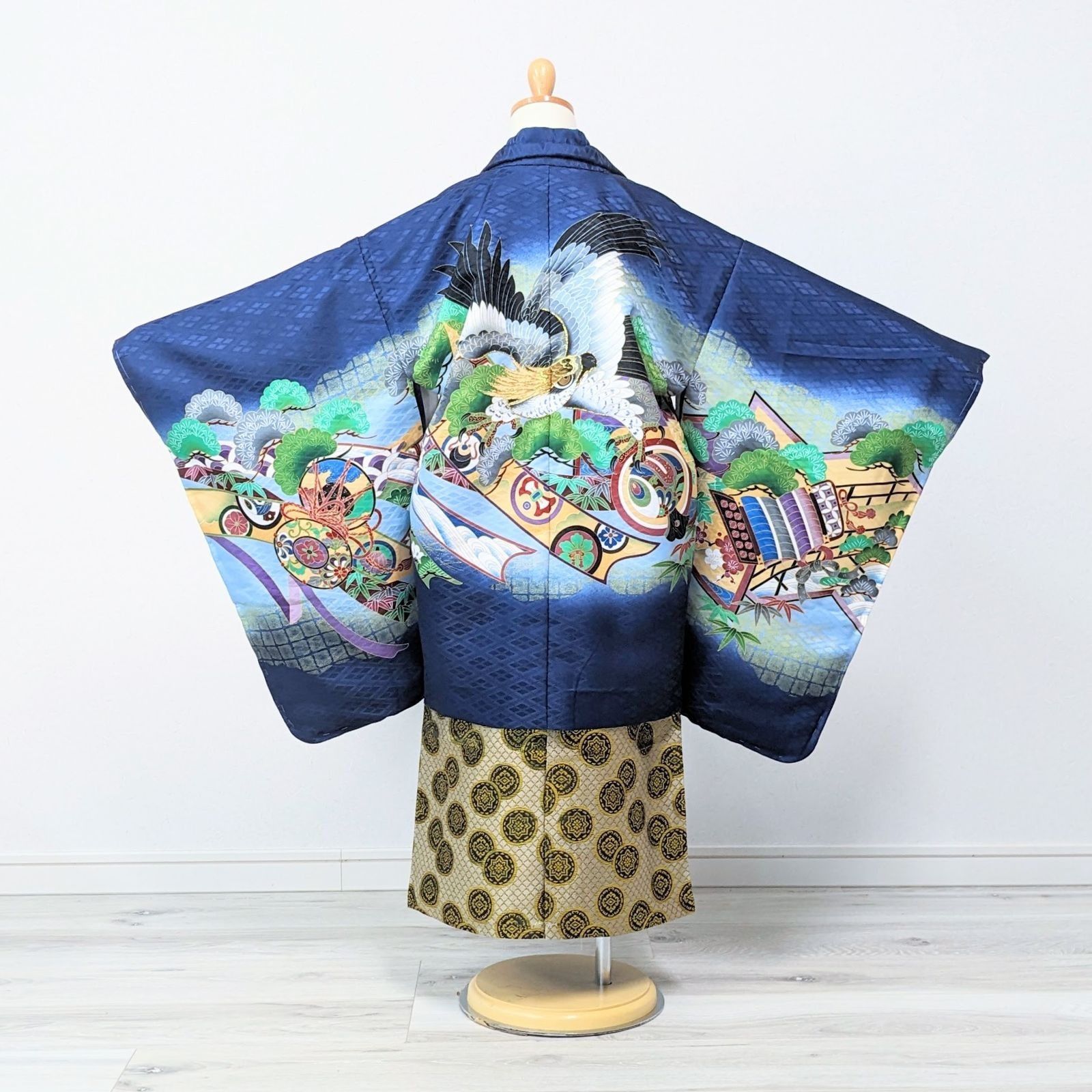 七五三用 鷹刺繍 紺色和装　袴セット 七五三用 鷹刺繍 紺色和装 袴セット