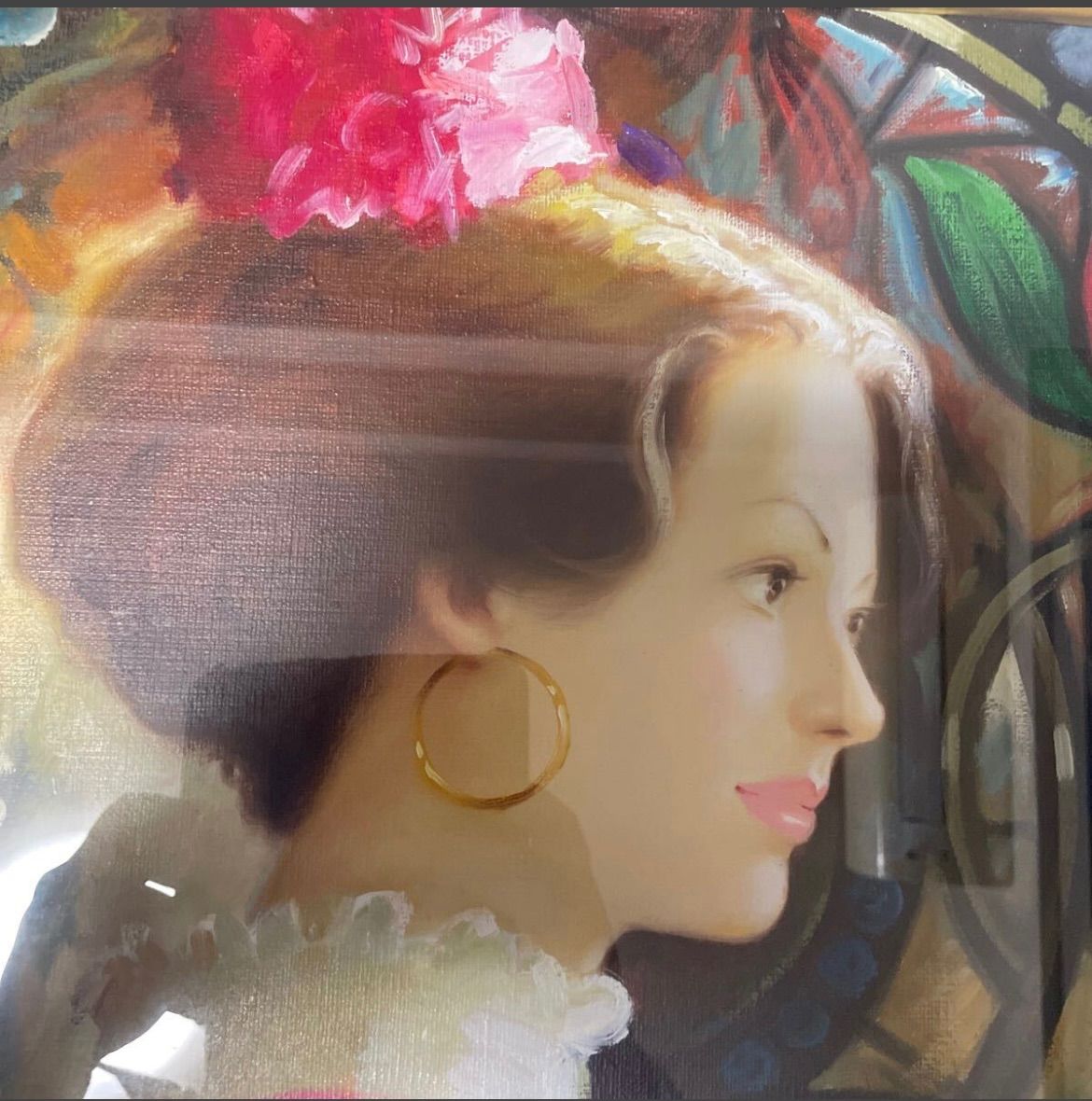 油彩画 油絵 真作 盧桄 油彩 婦人油絵です 油彩画 油絵 真作 盧桄 油彩 婦人油絵です 盧桄 呂光 ノウクヮン