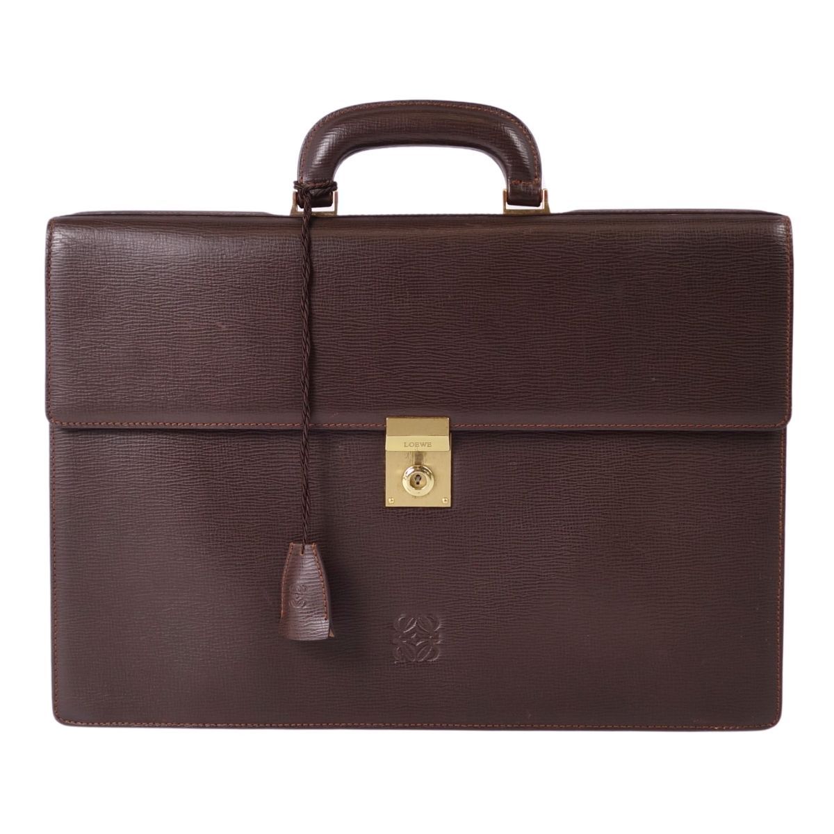 【極美品】LOEWE ロエベ アナグラム ビジネスバッグ ブリーフケースブラウン 美品 ロエベ LOEWE バッグ ビジネスバッグ ブリーフケース アナグラム