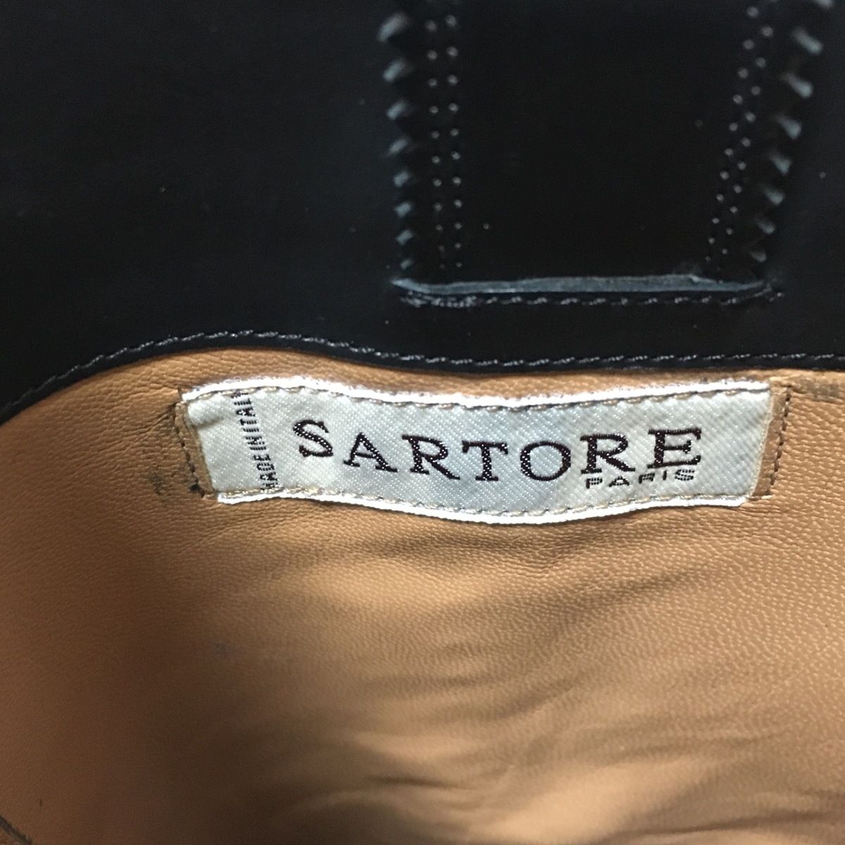 SARTORE(サルトル) ロングブーツ 35 レディース - 黒 編み込み ハラコ×レザー