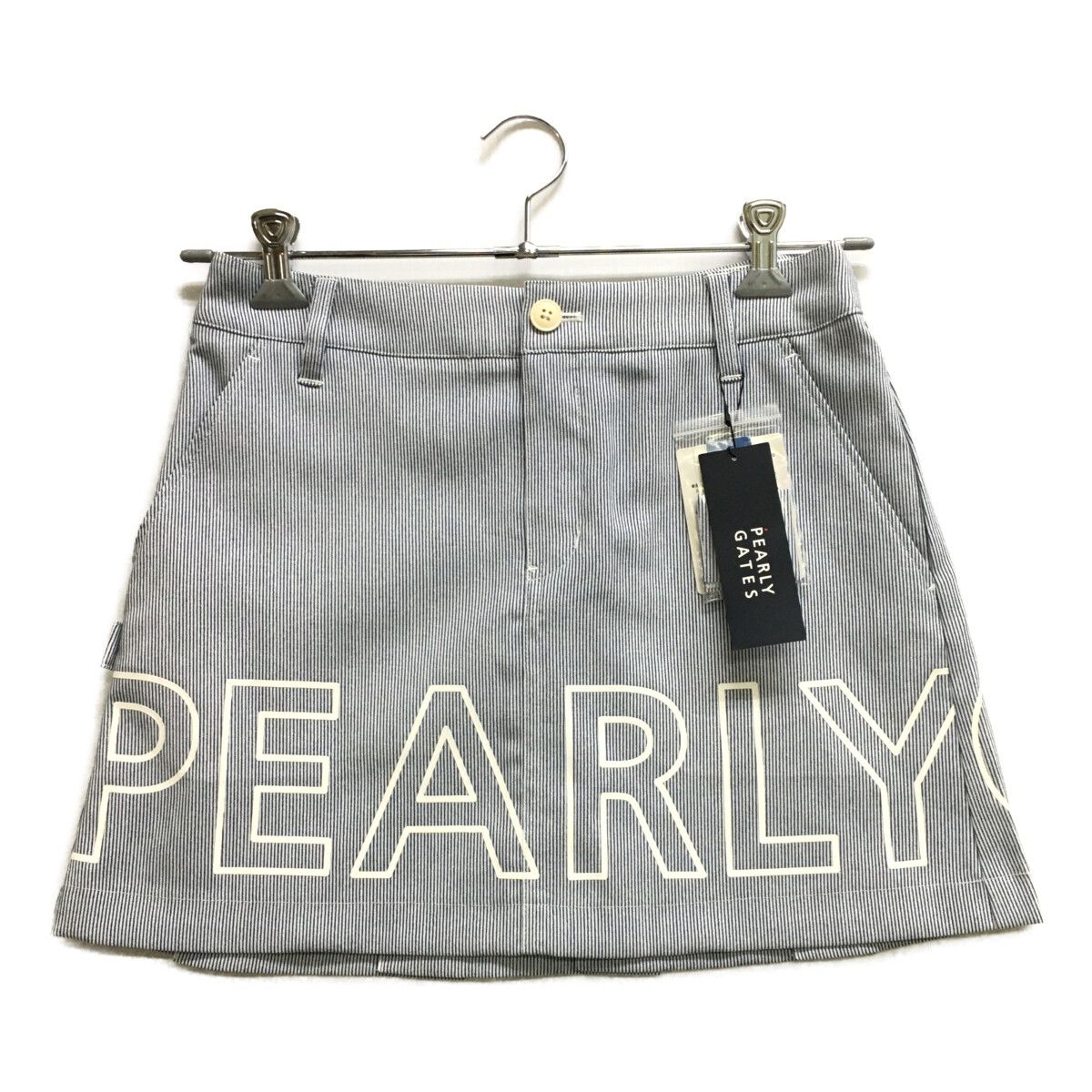 レディース パーリーゲイツ PEARLY GATES スカート 0 S 紺系 プリーツ ロゴ入り ストライプ 春夏