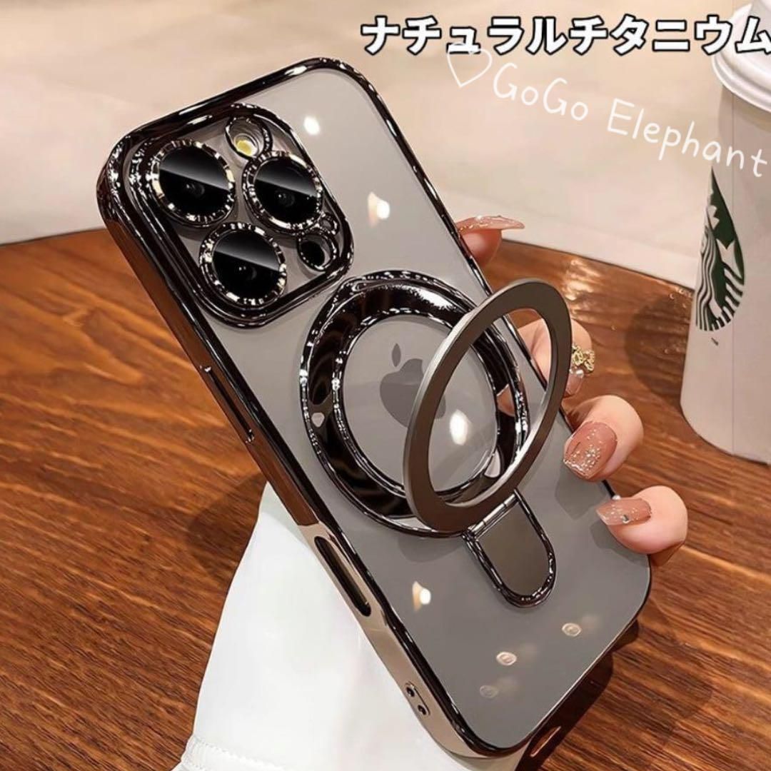 韓国♡高級感♡レンズカバー リングスタンド付き 黄ばまない