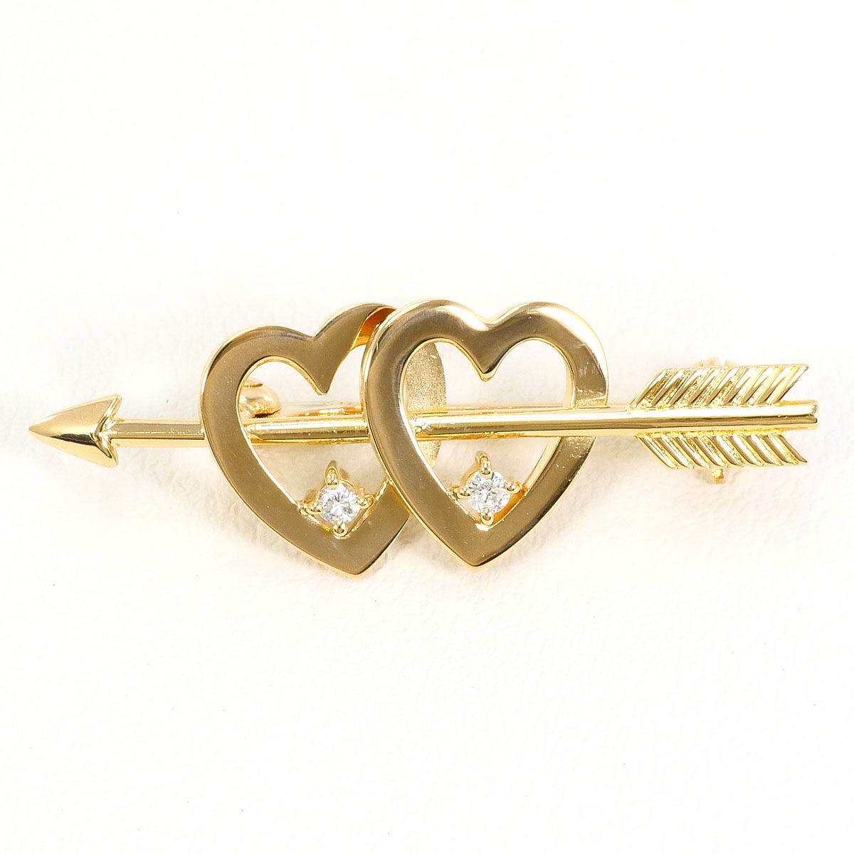 K18YG ブローチ ダイヤモンド 総重量約3.3g