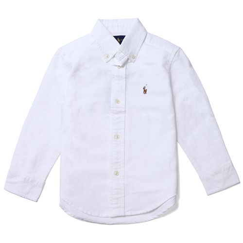 【新品B品】Ralph Lauren ラルフローレン キッズ シャツ Cotton Oxford Sport Shirt ホワイト サイズ7