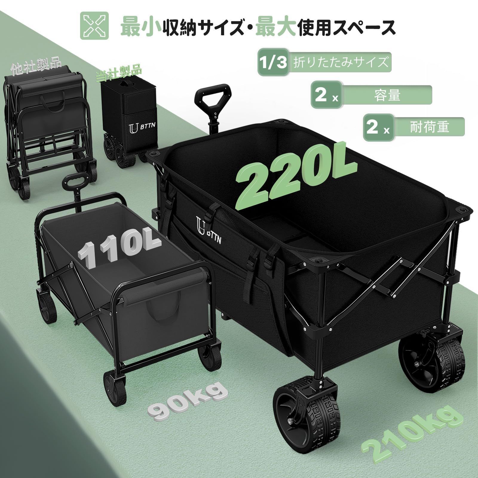 210kg耐荷重 キャリーワゴン