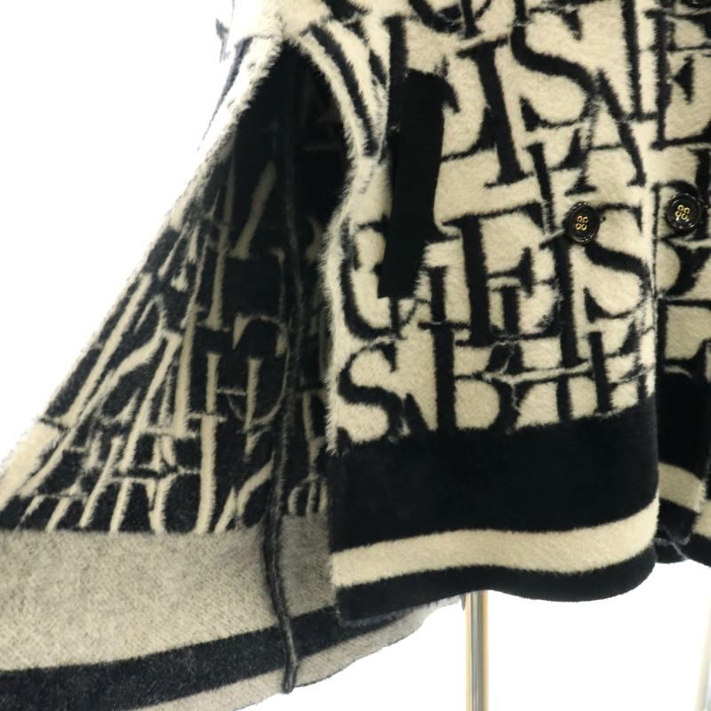 エリザベッタフランキ ELISABETTA FRANCHI ロゴ 総柄 ケープ コート 40  