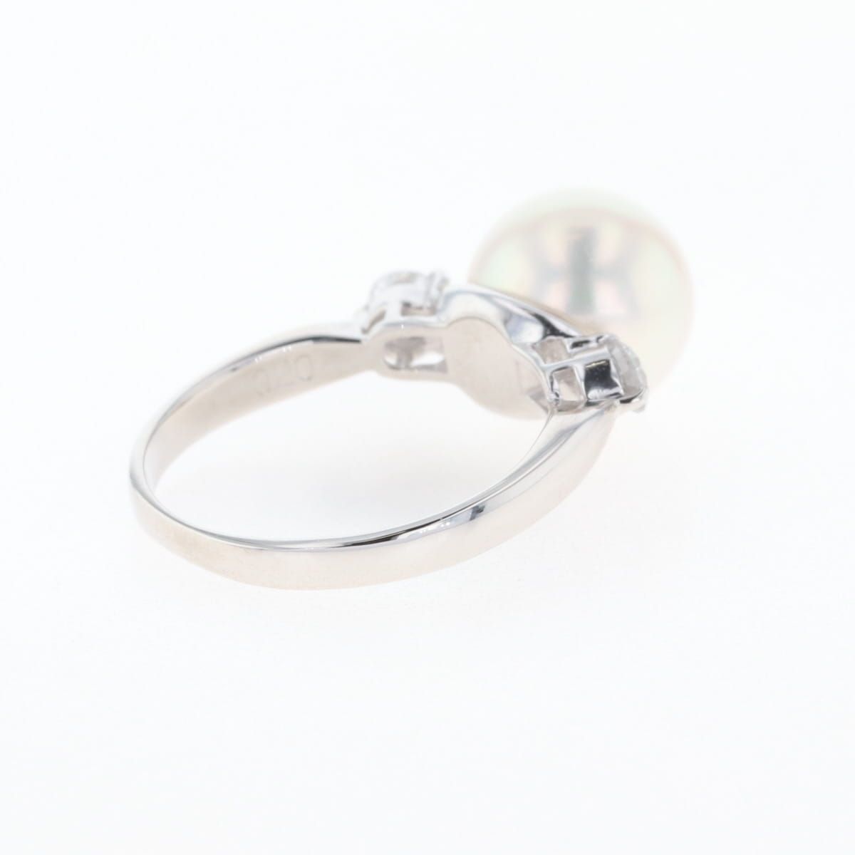 オパール デザインリング プラチナ 指輪 メレダイヤ リング 8号 Pt900  