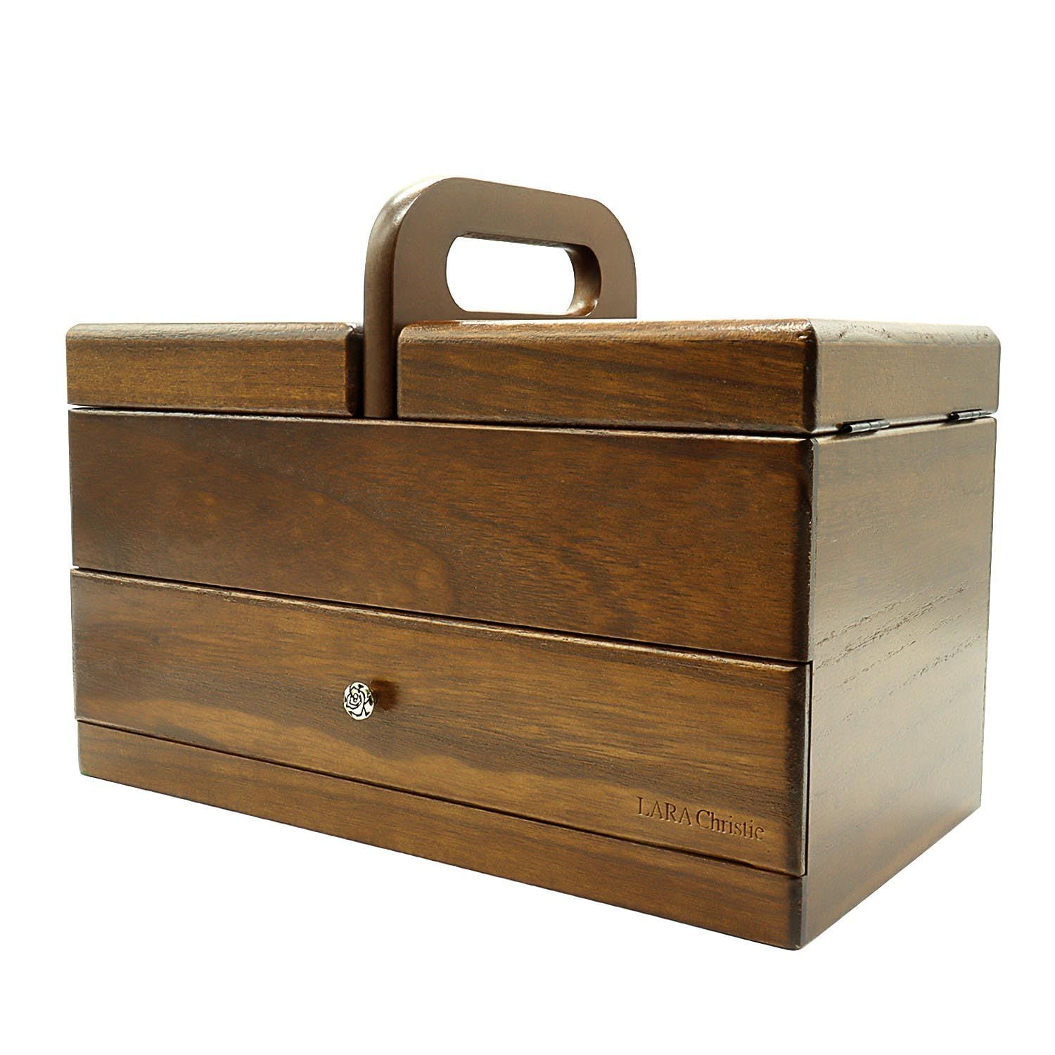 大竹産業 チェスト 木製 ライトブラウン 47x33.5x62.5cm キャスター 鍵