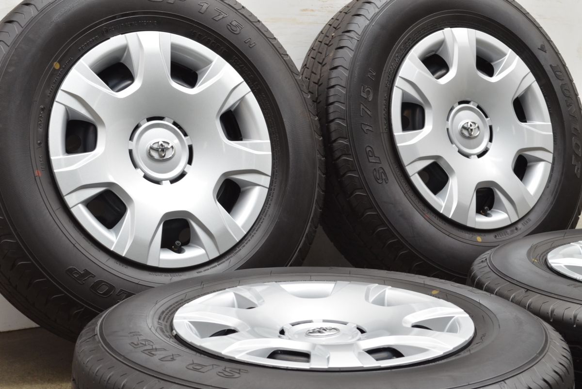 製 新車外し 超バリ溝 トヨタ 200 ハイエース 純正 15in 6J 35 PCD139.7 ダンロップ SP175N 195 80R15 LT レジアスエース