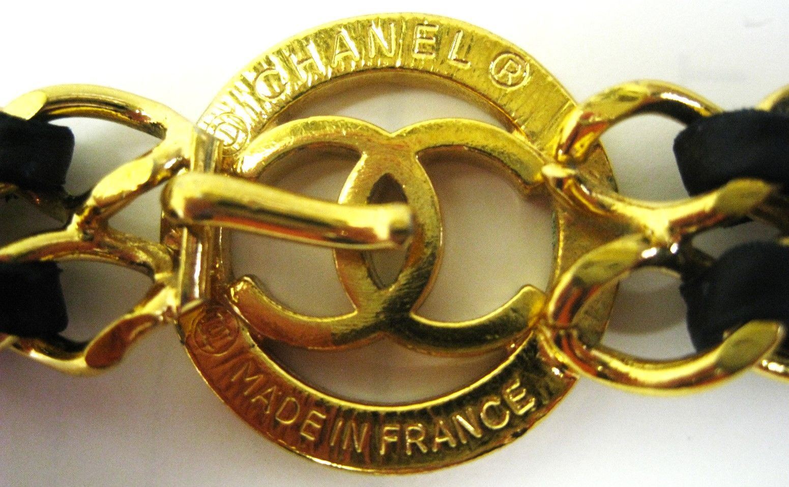 ほぼ未使用 フランス製シャネルCHANEL マトラッセ チェーンベルト 75cm 