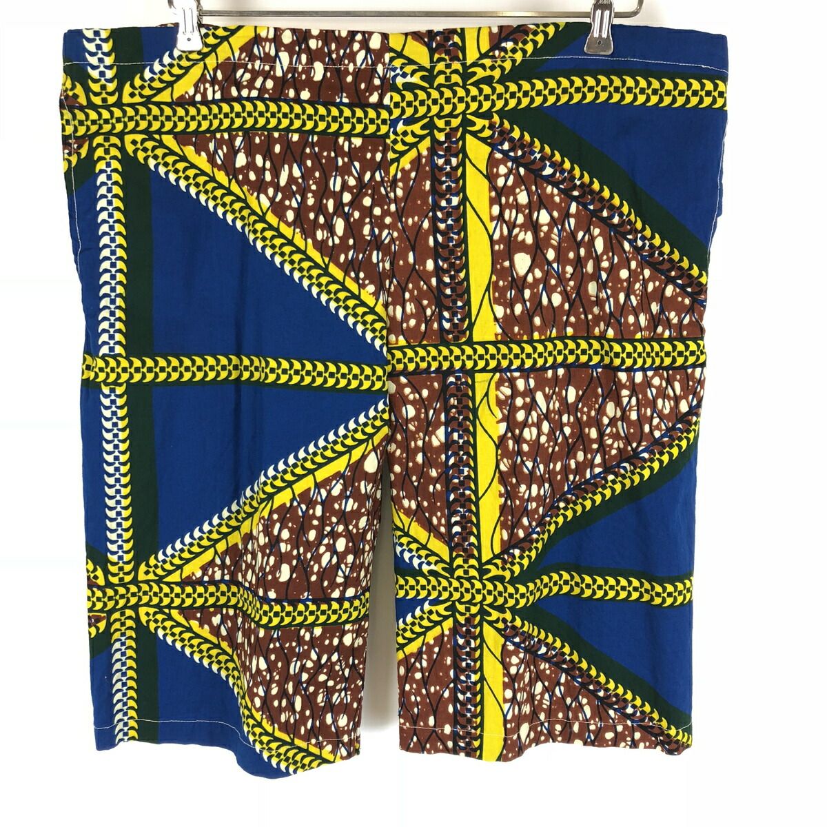 【古着】 アフリカンショーツ バティック 総 ブルー系 メンズL 【中古】 n007714