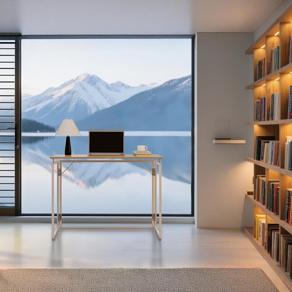 外箱段ボールにキズ 汚れあり 中身は です alawooder 折りたたみテーブル 耐荷重60kg パソコンデスク ベージュ 40インチ