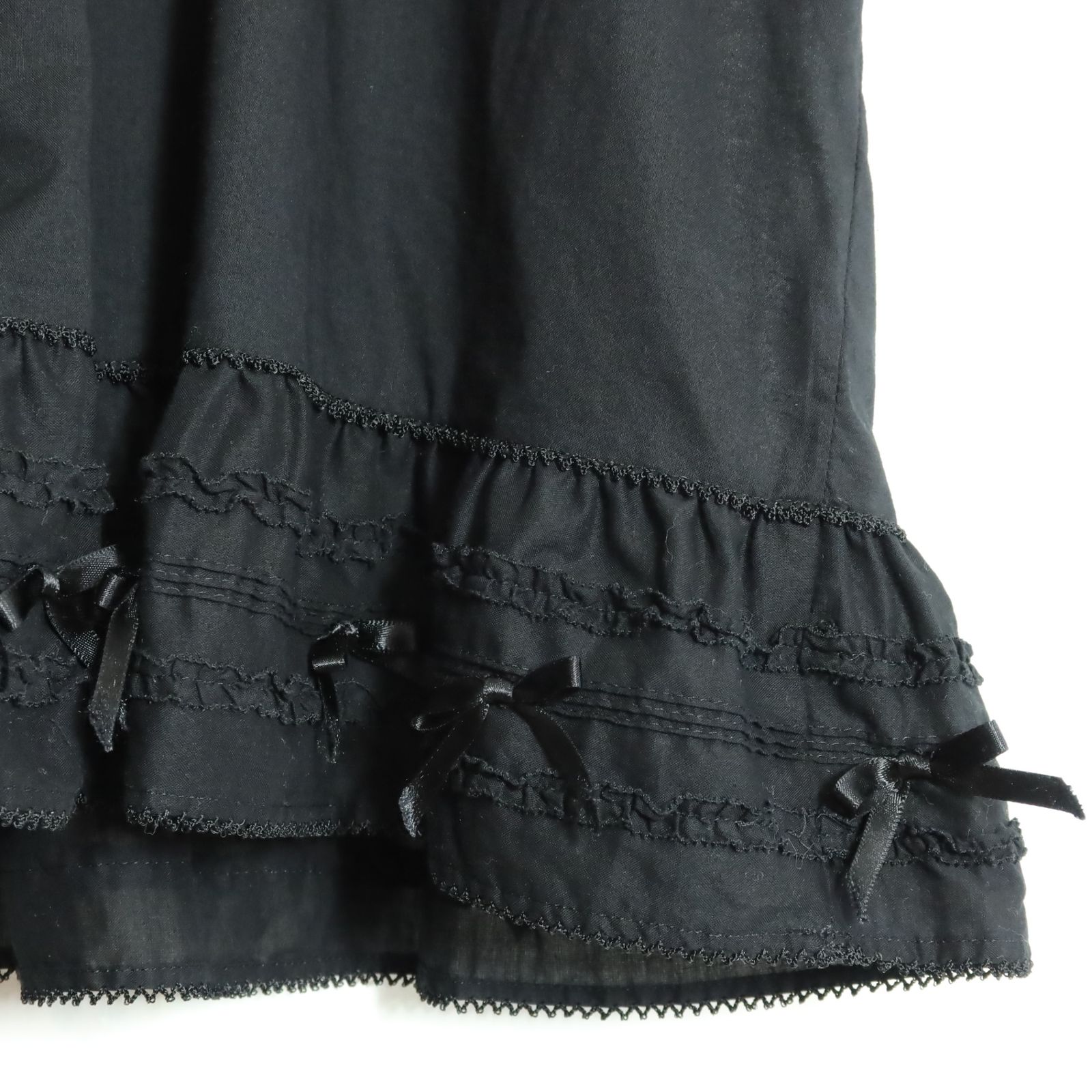 ワンダフルワールド KANEKOISAO ブラウス 半袖 ピコフリル リボン