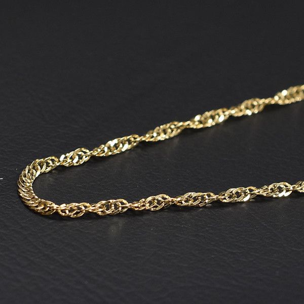 18金イエローゴールド ネックレス チェーン 50cm 18k k18 中空 