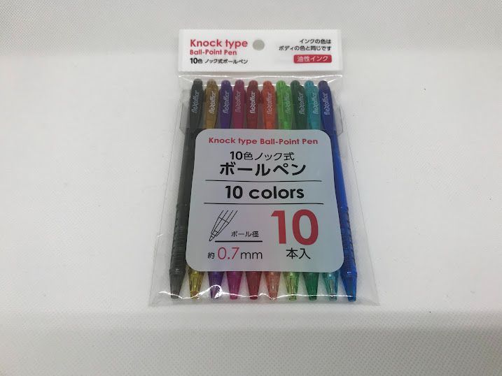 22 ノック式カラーボールペン（10本入り） - メルカリ