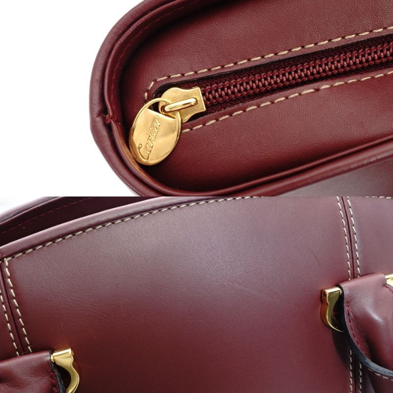 カルティエ Cartier マストライン ジップトート レザー ボルドー