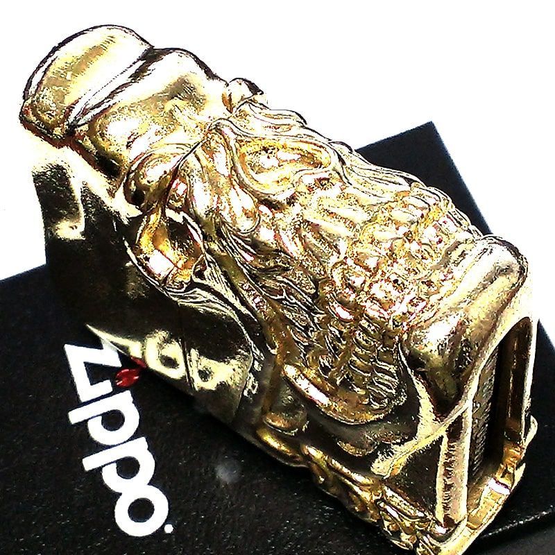 ZIPPOライター メタルジャケット 超重厚 スカルフェイス