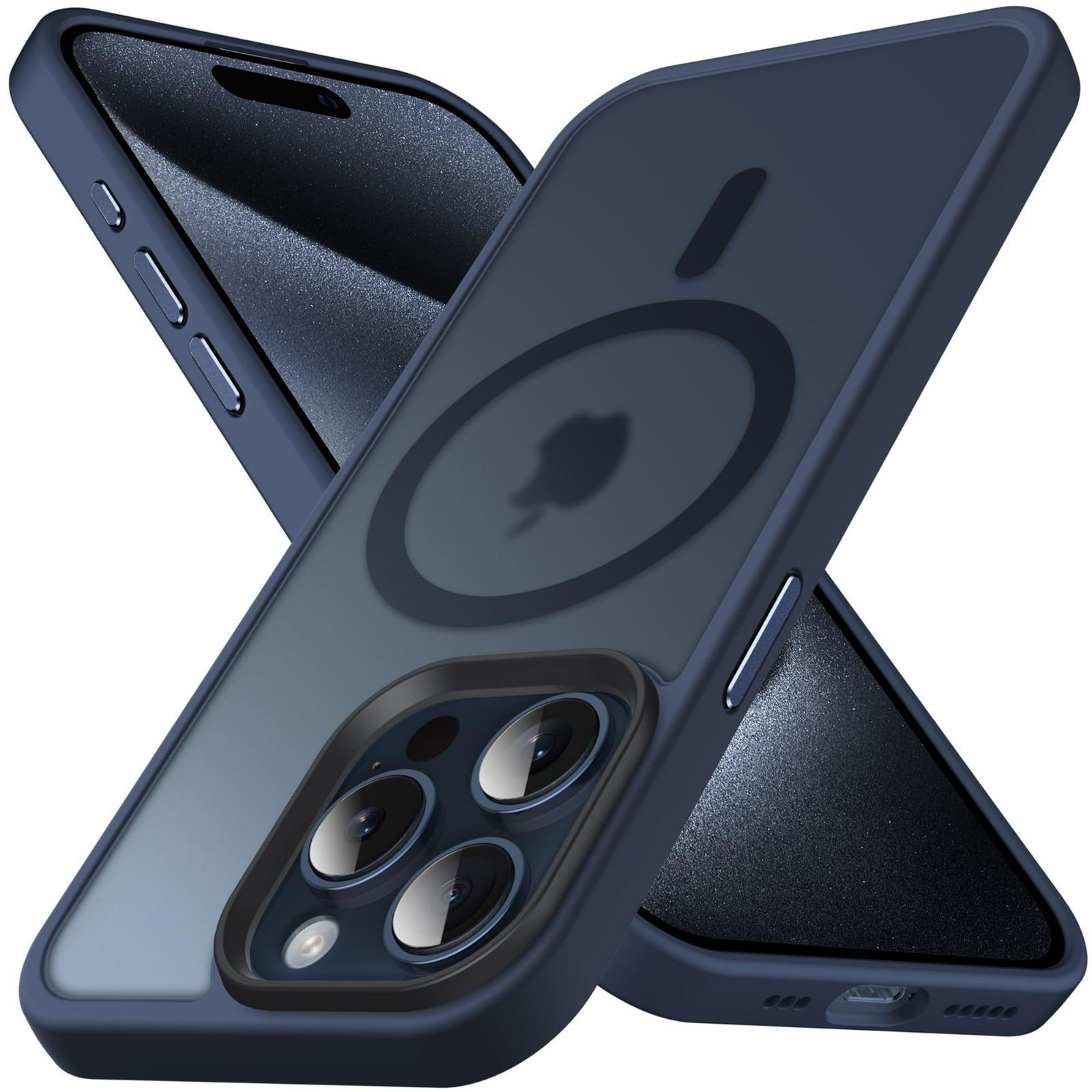【在庫処分】Pro ケース [Magsafe対応] 15 マグネット搭載 マグセーフ 充電対応 半透明 マット感 iPhone 耐衝撃 米軍MIL規格 指紋防止 ストラップホール付き スマホケース Anqrp アイフォン15 プロ カ
