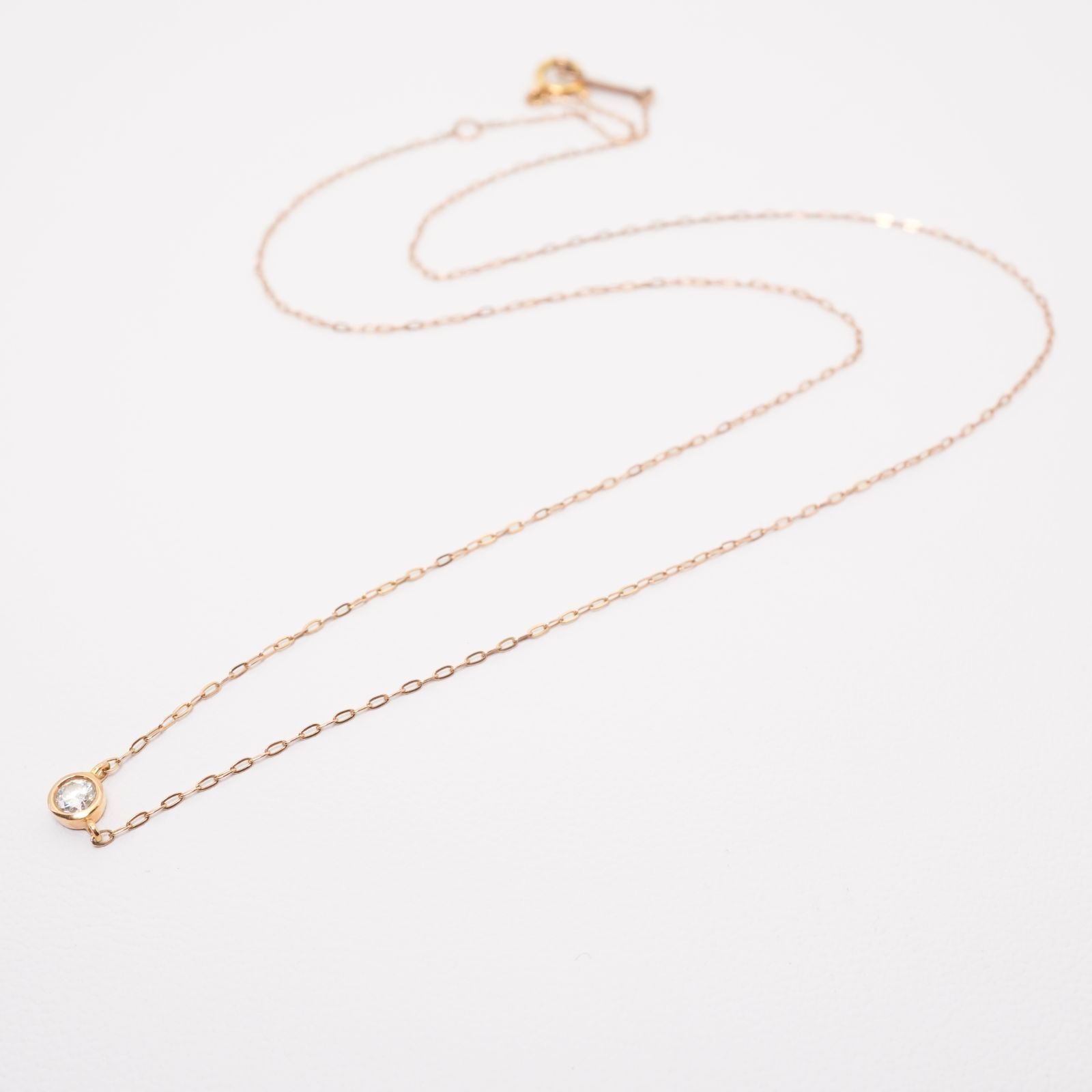 4℃ K18 フクリン 一粒ダイヤモンド ネックレス/24-4081 - メルカリ 